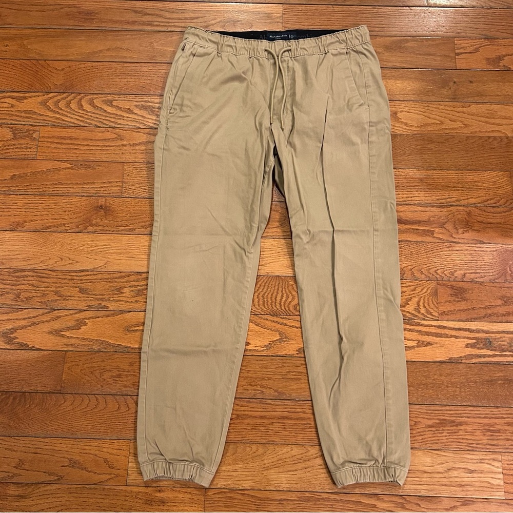y2k Abercrombie & Fitch Jogger Pants Khaki Athletic Chino Style Vintage Large
